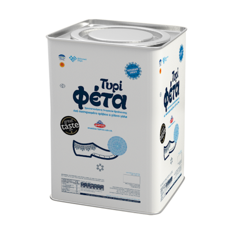 DAB FETA CHEESE P.D.O DABIZAS CANS 15KG BRINE